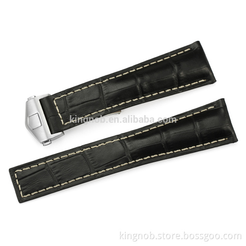 2016 Newest High Quality Handmade Calf Leather Watch Strap Deployment Buckle For TAG Watch Band